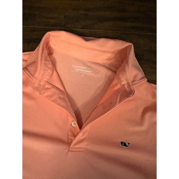 Vineyard Vines Edgartown Men's Size M Solid Pink Pique Polo Shirt - Picture 3 of 5